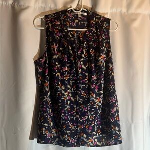 Collective Concepts Navy Sleeveless Floral-Accent Camisole
